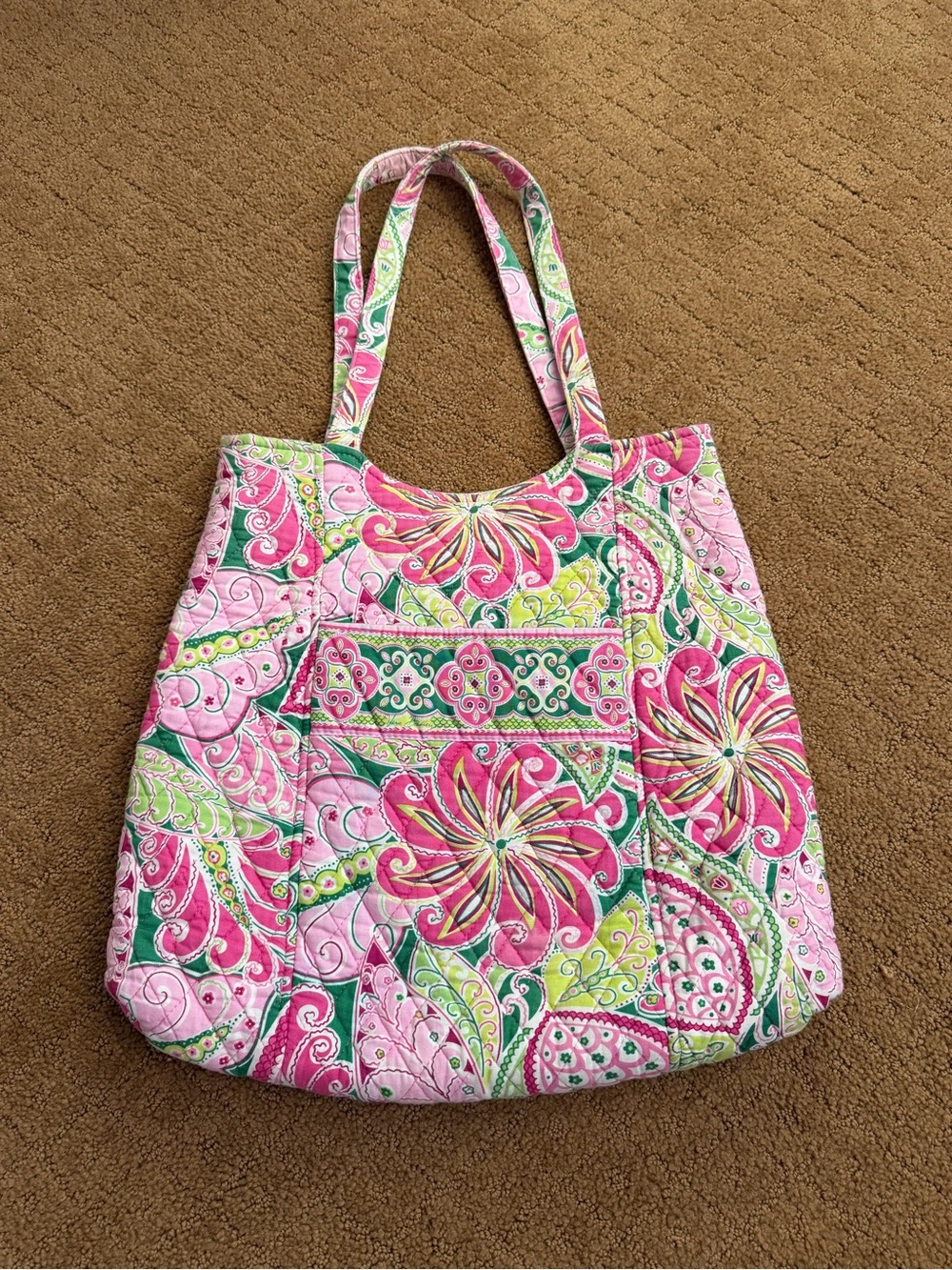 Vera Bradley Pink Pinwheel Floral Shoulder Tote Bag Y2K READ*